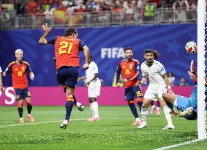 奥亚萨瓦尔3分钟2球,奥尔莫助攻,西班牙3-0领先沙特